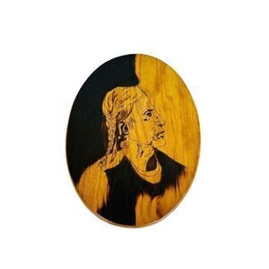 Artisan Hand Made Wood Burned Native American Wall Plaque 1976‎ VTG See Photos